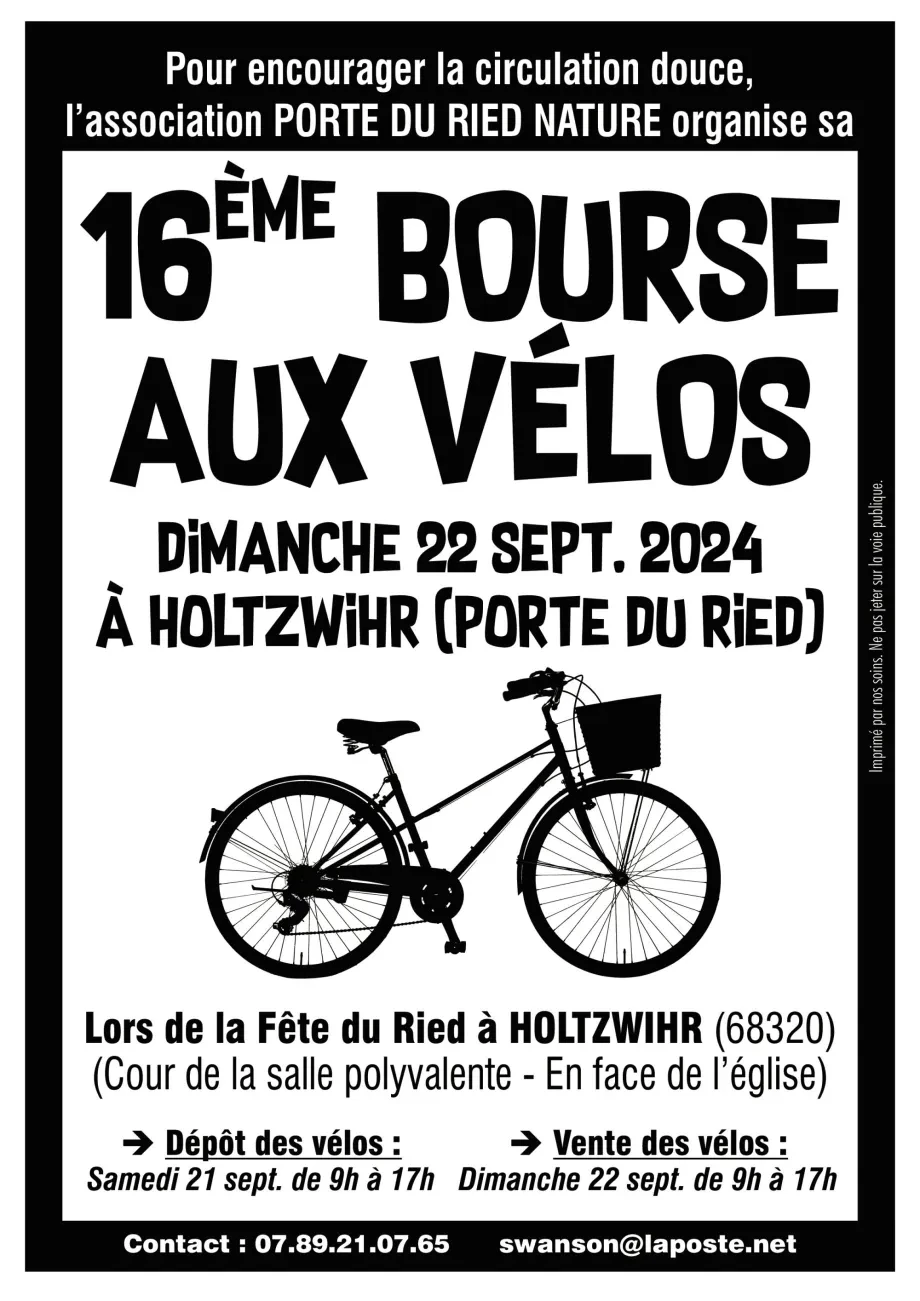 Lire la suite à propos de l’article 16ème Bourse aux vélos d’Holtzwihr